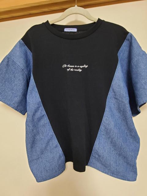 美品 デニム切り替えTシャツ < 女性ファッション 美品 デニム切り替えTシャツ < 女性ファッションの