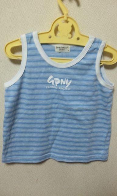 水色タンクトップ★95p★美品★肩ドットボタン < キッズ/ベビー 水色タンクトップ★95p★美品★肩ドットボタン < キッズ/ベビーの