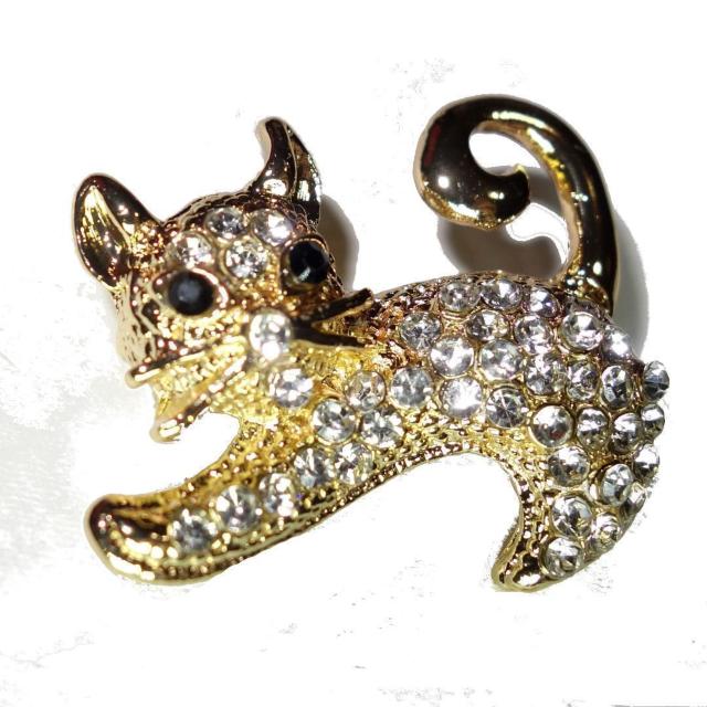 子猫 猫 ネコ ねこ ラインストーン ブローチ ピンブローチ バッジ ピンバッジ ラペルピン コサージュ 金色 ゴールド色 < 女性アクセサリー/時計 子猫 猫 ネコ ねこ ラインストーン ブローチ ピンブローチ バッジ ピンバッジ ラペルピン コサージュ 金色 ゴールド色 < 女性アクセサリー/時計の