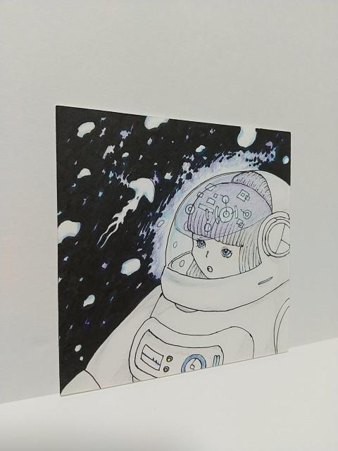 手描きイラスト オリジナルイラスト 宇宙飛行士 ハンドメイド インテリア 絵 カラー 色鉛筆 アナログ アート 女の子 SF < アニメ/コミック/キャラクター  手描きイラスト オリジナルイラスト 宇宙飛行士 ハンドメイド インテリア 絵 カラー 色鉛筆 アナログ アート 女の子 SF < アニメ/コミック/キャラクターの
