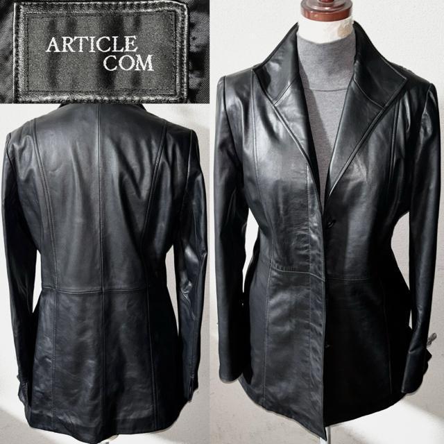 美品 ARTICLE COM 高級 柔らか 羊革 ラム レザー ジャケット 黒 秋 冬 アウター コート シンプル フェミニン 系 < 女性ファッション  美品 ARTICLE COM 高級 柔らか 羊革 ラム レザー ジャケット 黒 秋 冬 アウター コート シンプル フェミニン 系  < 女性ファッションの
