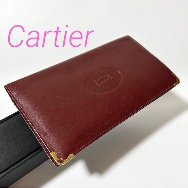 美品 Cartier カルティエ マストライン レザー 二つ折り 長財布 ボルドー < ブランド 美品 Cartier カルティエ マストライン レザー 二つ折り 長財布 ボルドー < ブランドの
