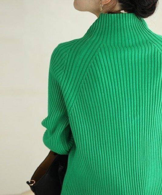 Piacere/ニット★華やかグリーンのリブニット < 女性ファッション Piacere/ニット★華やかグリーンのリブニット < 女性ファッションの