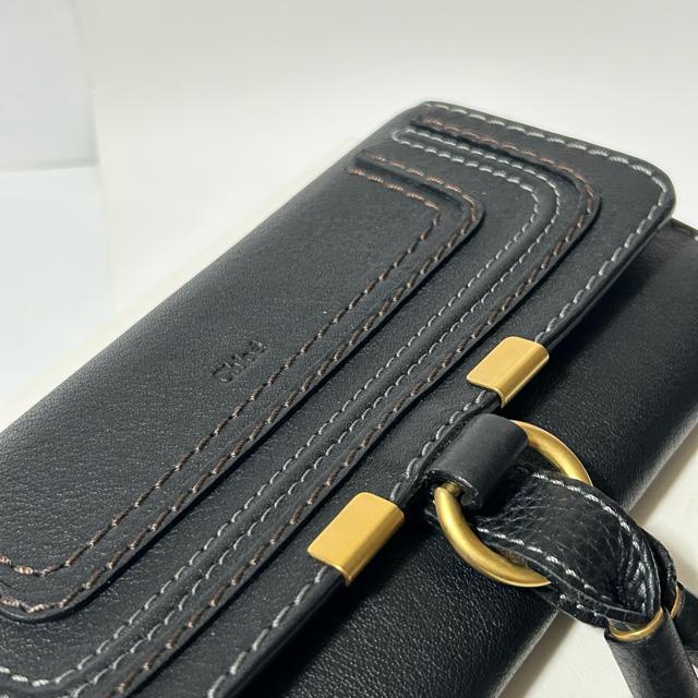 美品 Chloe クロエ 二つ折り長財布 ブラック レザー B07P5M < ブランド 美品 Chloe クロエ 二つ折り長財布 ブラック レザー B07P5M < ブランドの