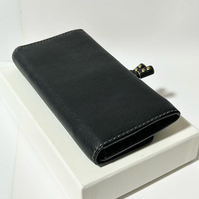 美品 Chloe クロエ 二つ折り長財布 ブラック レザー B07P5M < ブランド 美品 Chloe クロエ 二つ折り長財布 ブラック レザー B07P5M < ブランドの