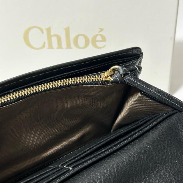 美品 Chloe クロエ 二つ折り長財布 ブラック レザー B07P5M < ブランド 美品 Chloe クロエ 二つ折り長財布 ブラック レザー B07P5M < ブランドの
