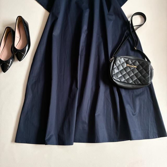 ◆美品◆ミズイロインド◆綿混半袖ワンピース◆チュニック◆フレア◆ロング◆ネイビー < 女性ファッション ◆美品◆ミズイロインド◆綿混半袖ワンピース◆チュニック◆フレア◆ロング◆ネイビー < 女性ファッションの