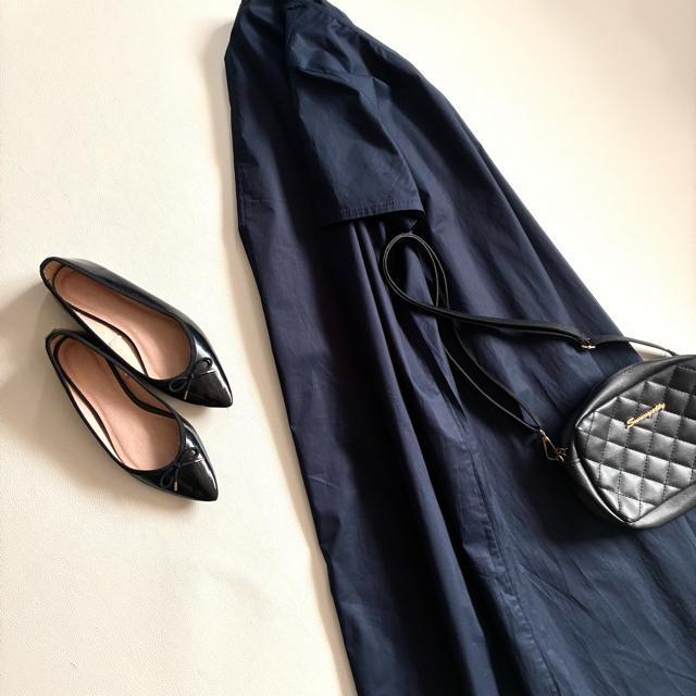 ◆美品◆ミズイロインド◆綿混半袖ワンピース◆チュニック◆フレア◆ロング◆ネイビー < 女性ファッション ◆美品◆ミズイロインド◆綿混半袖ワンピース◆チュニック◆フレア◆ロング◆ネイビー < 女性ファッションの