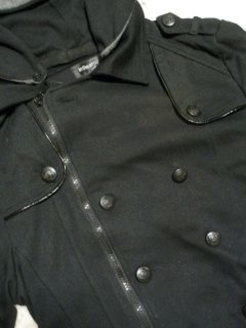 【in the attic】2way♪脱着式フード付 メルトンライダーPジャケット ブラック < ブランド 【in the attic】2way♪脱着式フード付 メルトンライダーPジャケット ブラック < ブランドの