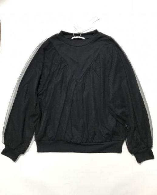 GREENPARKS〓チュール重ねラグランカットソー黒(F)新品〓 < ブランド GREENPARKS〓チュール重ねラグランカットソー黒(F)新品〓 < ブランドの