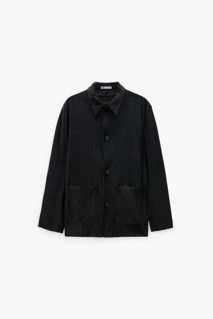 ☆ZARA ザラ プリーツベロア ブレザー シャツ ジャケット オーバーサイズ/メンズ/S☆新品☆2022新作モデル < ブランド ☆ZARA ザラ プリーツベロア ブレザー シャツ ジャケット オーバーサイズ/メンズ/S☆新品☆2022新作モデル < ブランドの