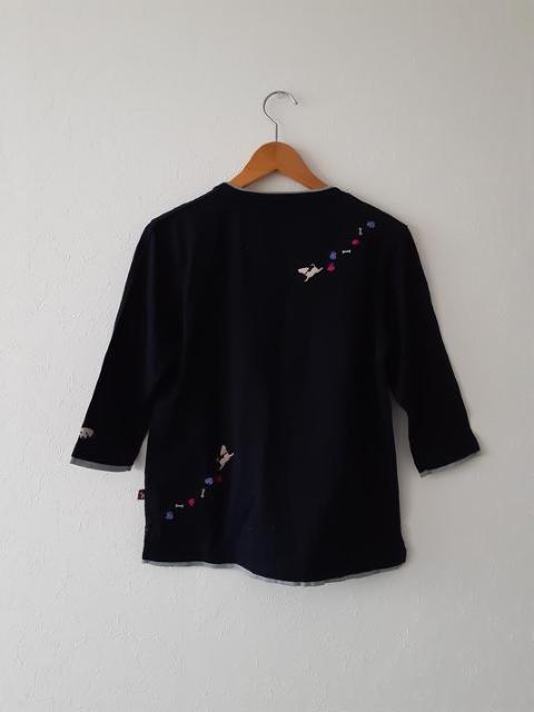 PERSONZ パーソンズ◆ブラック ワンちゃん刺繍 カットソー Tシャツ M < 女性ファッション  PERSONZ パーソンズ◆ブラック ワンちゃん刺繍 カットソー Tシャツ M < 女性ファッションの