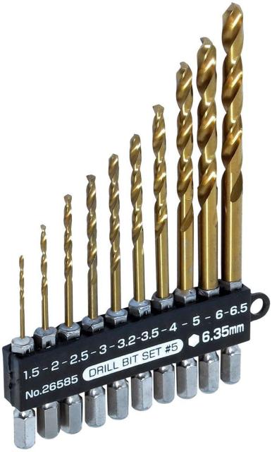 SUN UP ドリルビットセット 10本組 太径6.0mm6.5mm入 #5 (金属・金工) < ペット/手芸/園芸  SUN UP ドリルビットセット 10本組 太径6.0mm6.5mm入 #5 (金属・金工)  < ペット/手芸/園芸の