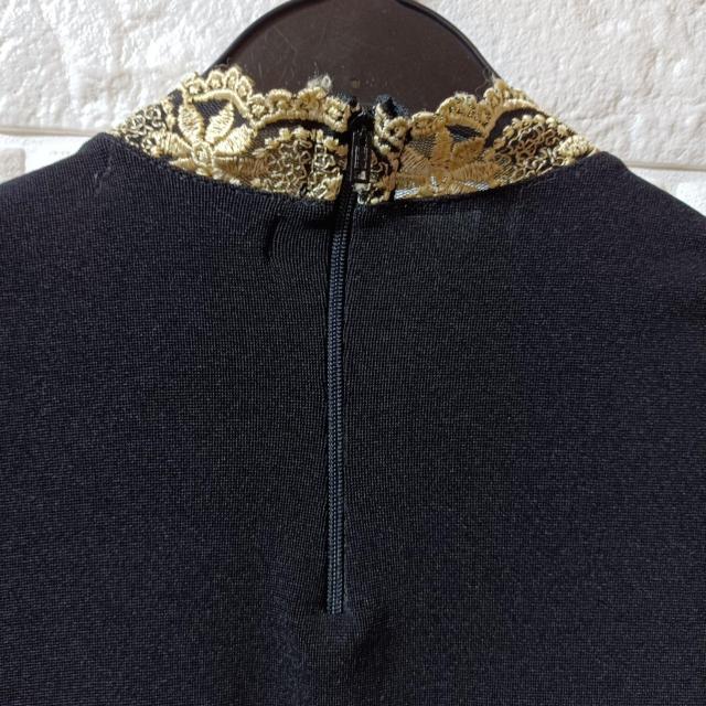 CENTURY★USED美品★ゴールドレース装飾の長袖トップス < 女性ファッション  CENTURY★USED美品★ゴールドレース装飾の長袖トップス < 女性ファッションの