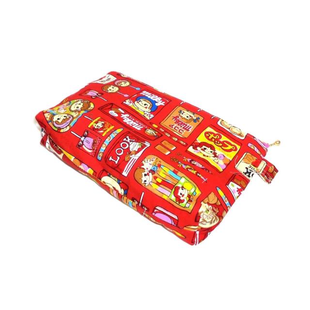 【21p幅】◆ペコちゃん・不二家お菓子×赤地◆ファスナーポーチ < 女性ファッション 【21p幅】◆ペコちゃん・不二家お菓子×赤地◆ファスナーポーチ < 女性ファッションの