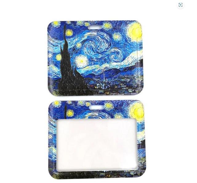 新品 ゴッホ 星月夜 IDカードホルダーケース付ネックストラップ < 女性ファッション 新品 ゴッホ 星月夜 IDカードホルダーケース付ネックストラップ < 女性ファッションの