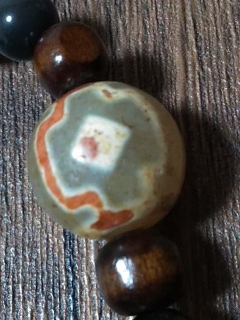 丸い天珠とアイスオブシディアンのブレスレット < 女性アクセサリー/時計  丸い天珠とアイスオブシディアンのブレスレット < 女性アクセサリー/時計の