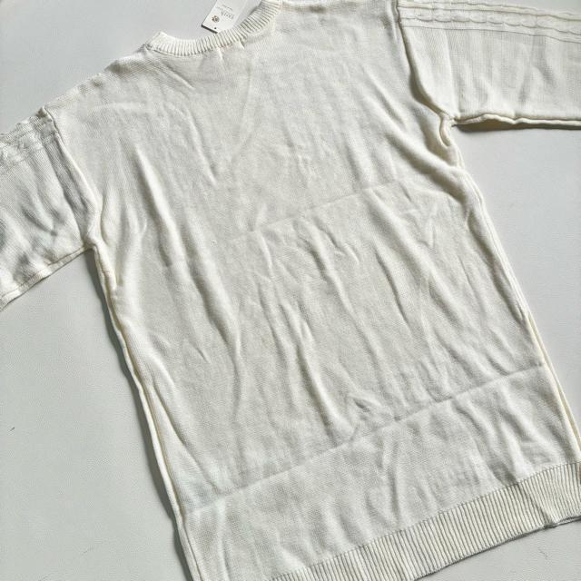 ◆新品◆アース◆ケーブル編みニットチュニック◆ワンピース◆白◆ゆったり◆フリー < ブランド ◆新品◆アース◆ケーブル編みニットチュニック◆ワンピース◆白◆ゆったり◆フリー < ブランドの