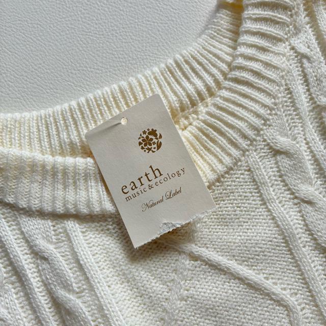 ◆新品◆アース◆ケーブル編みニットチュニック◆ワンピース◆白◆ゆったり◆フリー < ブランド ◆新品◆アース◆ケーブル編みニットチュニック◆ワンピース◆白◆ゆったり◆フリー < ブランドの