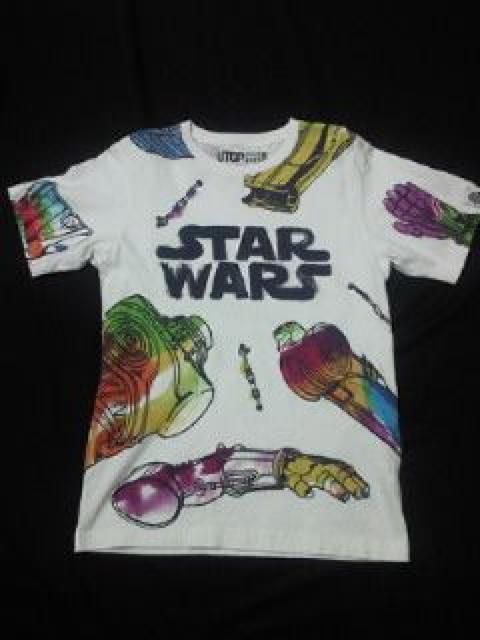 STAR WARS スターウォーズ イラスト ユニクロ UNIQLO コラボ Tシャツ ホワイト Sサイズ < 男性ファッション  STAR WARS スターウォーズ イラスト ユニクロ UNIQLO コラボ Tシャツ ホワイト Sサイズ < 男性ファッションの