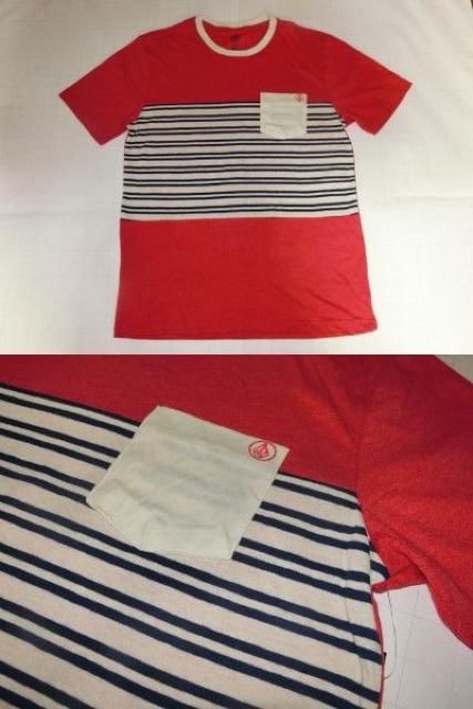 ボルコム【VOLCOM】ボーダー柄 ポケット付TシャツUS L < ブランド  ボルコム【VOLCOM】ボーダー柄 ポケット付TシャツUS L < ブランドの