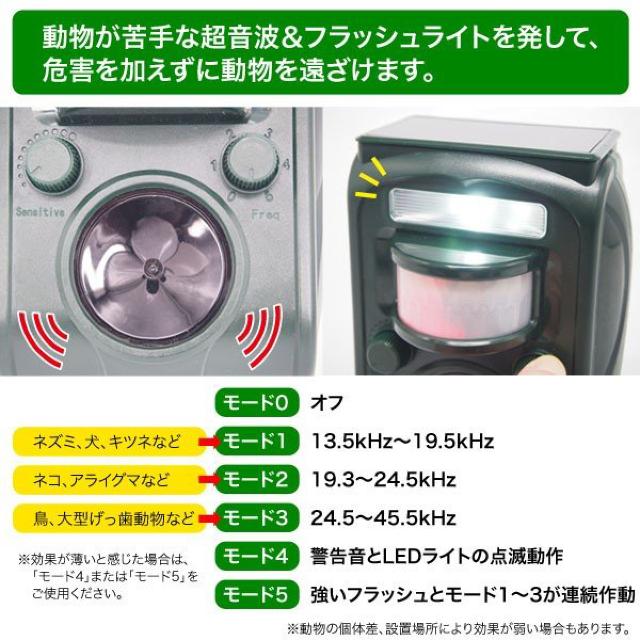 音波と光で動物撃退 ソーラーパネル動物撃退 猫 犬 ネズミ < ペット/手芸/園芸  音波と光で動物撃退 ソーラーパネル動物撃退 猫 犬 ネズミ < ペット/手芸/園芸の