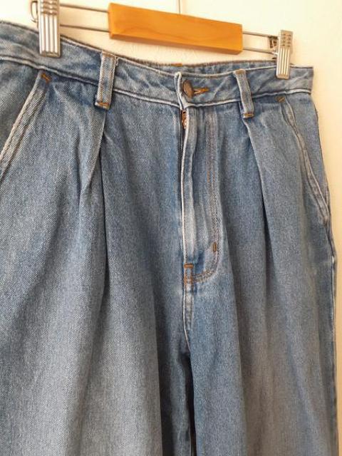 GU ジーユー◆ブルー ガウチョ フレア コットン デニム ジーンズ◆Mサイズ < ブランド  GU ジーユー◆ブルー ガウチョ フレア コットン デニム ジーンズ◆Mサイズ < ブランドの