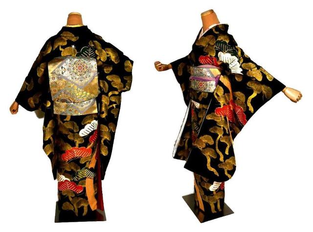 振袖 中古 最高峰 美品 金彩 金駒シシュウ 松尽くし 1つ紋 クリーニング済 身丈163cm 裄丈68cm 正絹 T3651 < 女性ファッション  振袖 中古 最高峰 美品 金彩 金駒シシュウ 松尽くし 1つ紋 クリーニング済 身丈163cm 裄丈68cm 正絹 T3651 < 女性ファッションの