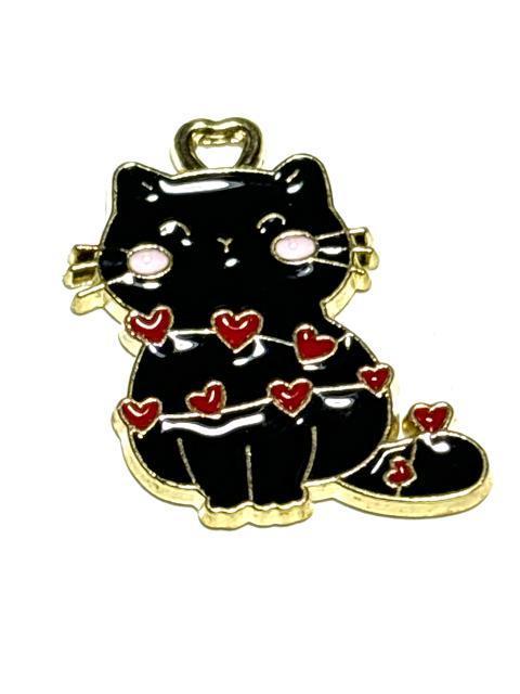 800 黒色 ハートがいっぱいの猫ちゃん 1個 ねこ ネコ アクセサリーチャーム 金属パーツ < ペット/手芸/園芸 800 黒色 ハートがいっぱいの猫ちゃん 1個 ねこ ネコ アクセサリーチャーム 金属パーツ < ペット/手芸/園芸の