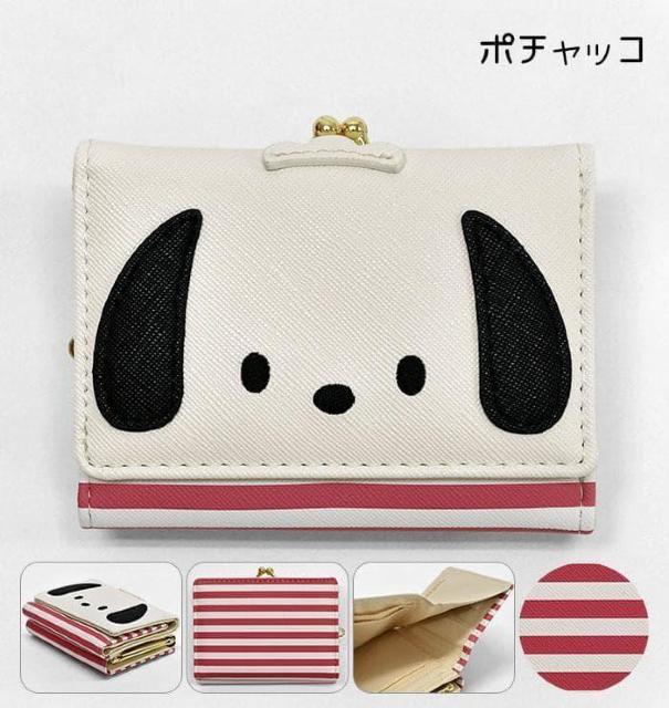 ポチャッコ 財布 ダイカット 口金財布 がま口 三つ折り ウォレット サンリオ < 女性ファッション ポチャッコ 財布 ダイカット 口金財布 がま口 三つ折り ウォレット サンリオ < 女性ファッションの