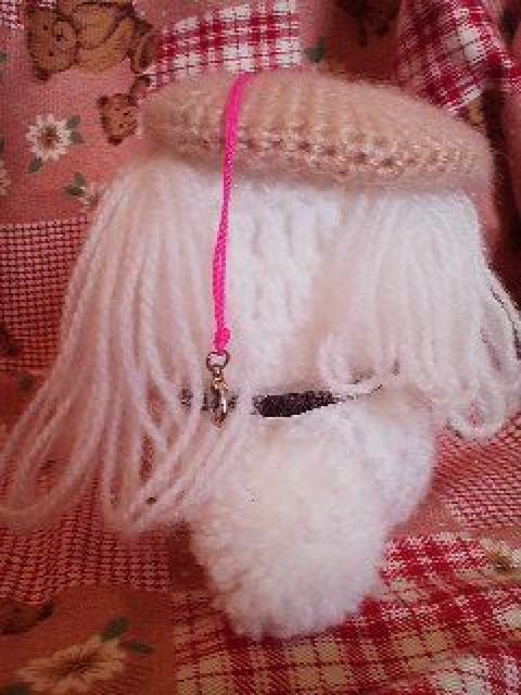 手編み白わんこぬいぐるみストラップ < 家電/AV  手編み白わんこぬいぐるみストラップ < 家電/AVの