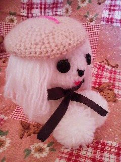 手編み白わんこぬいぐるみストラップ < 家電/AV  手編み白わんこぬいぐるみストラップ < 家電/AVの