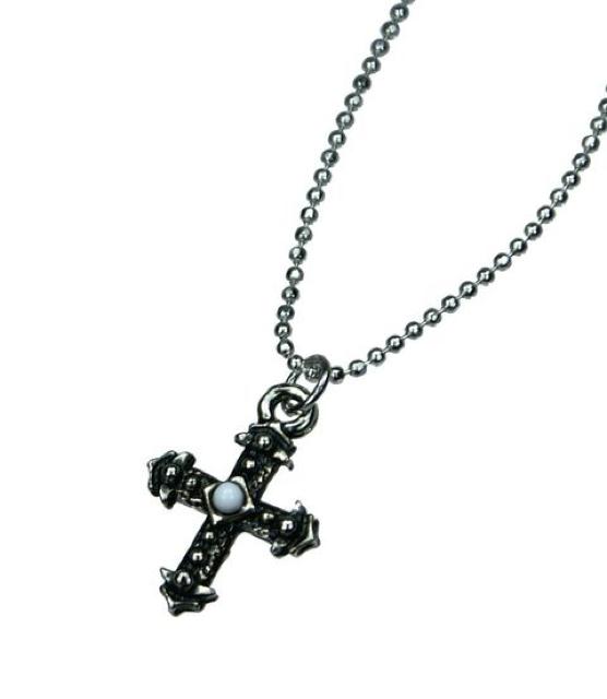 カラークロスネックレス 白 十字架 モチーフ トップ チェーン ペンダント ホワイト ゴシック プチ 小さい シンプル < 女性アクセサリー/時計  カラークロスネックレス 白 十字架 モチーフ トップ チェーン ペンダント ホワイト ゴシック プチ 小さい シンプル  < 女性アクセサリー/時計の