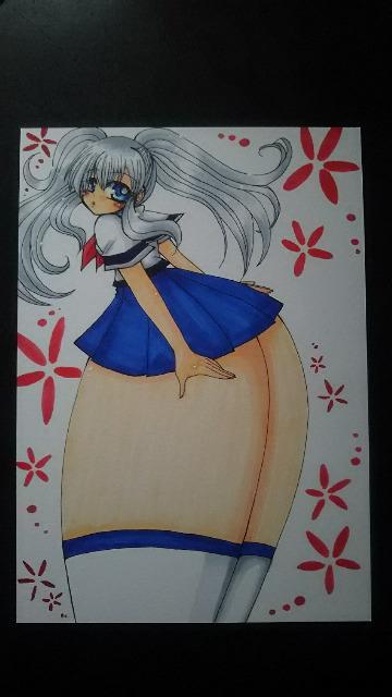 自作イラスト オリジナル*セーラー服* 同人 手描き < アニメ/コミック/キャラクター  自作イラスト オリジナル*セーラー服* 同人 手描き  < アニメ/コミック/キャラクターの