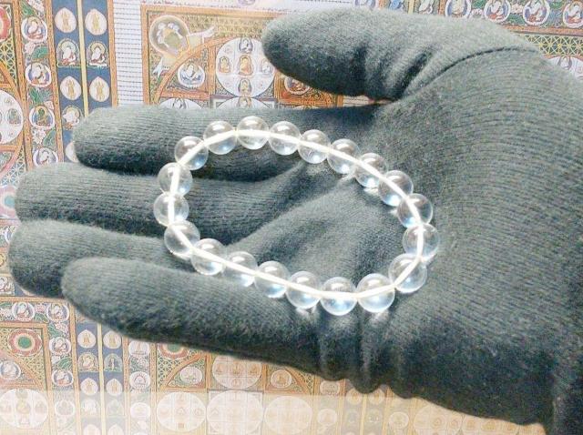 水晶 ブレスレット 玉径約10mm 内周約17.5cm クリスタル 天然石 < 女性アクセサリー/時計  水晶 ブレスレット 玉径約10mm 内周約17.5cm クリスタル 天然石 < 女性アクセサリー/時計の