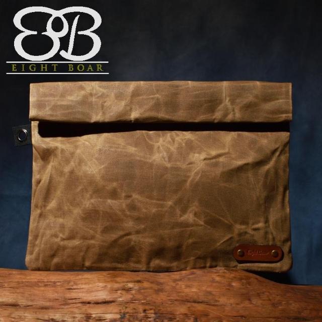 ◆OIL WAX加工帆布 MiliClutch ミリタリー クラッチバッグ エイトボアー ミリクラ 無地◆茶M < 男性ファッション  ◆OIL WAX加工帆布 MiliClutch ミリタリー クラッチバッグ エイトボアー ミリクラ 無地◆茶M  < 男性ファッションの