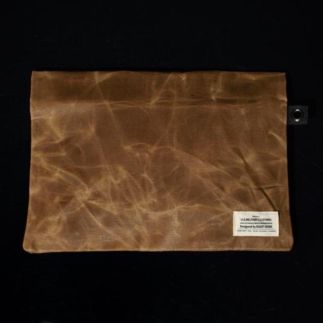 ◆OIL WAX加工帆布 MiliClutch ミリタリー クラッチバッグ エイトボアー ミリクラ 無地◆茶M < 男性ファッション  ◆OIL WAX加工帆布 MiliClutch ミリタリー クラッチバッグ エイトボアー ミリクラ 無地◆茶M < 男性ファッションの