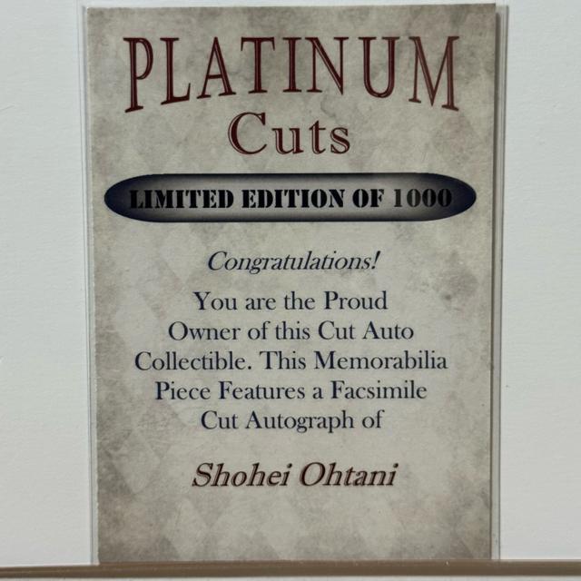 大谷翔平 I Platinum Cuts プリントサインカード ドジャース < レジャー/スポーツ 大谷翔平 I Platinum Cuts プリントサインカード ドジャース < レジャー/スポーツの