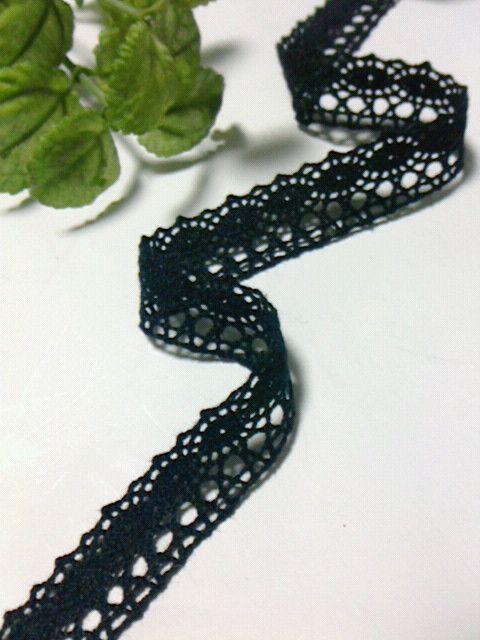 〈トーションレース〉綿100%(ブラック/長さ8m)ポーチ・小物 < ペット/手芸/園芸  〈トーションレース〉綿100%(ブラック/長さ8m)ポーチ・小物 < ペット/手芸/園芸の