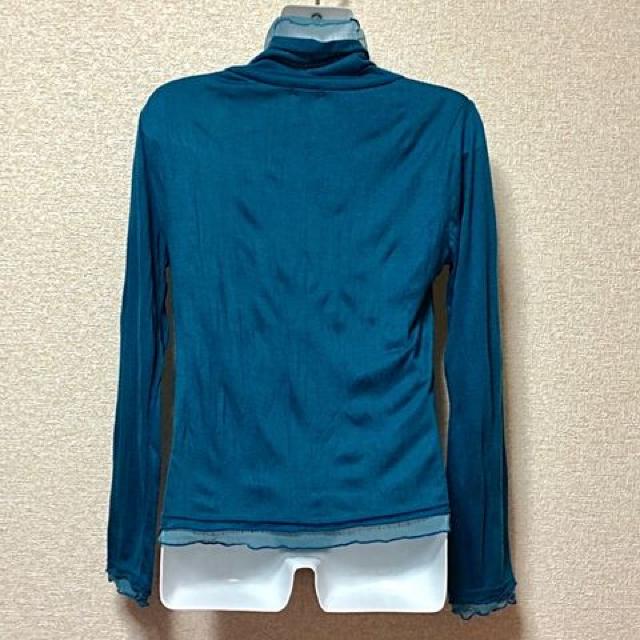 クリンクル加工☆首元サテン&レースリボン付タートルカットソー < 女性ファッション  クリンクル加工☆首元サテン&レースリボン付タートルカットソー < 女性ファッションの