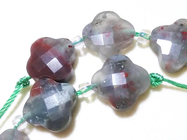 お得意さま感謝Day★天然石★ブラッドストーン クローバーカット 半連 < 女性アクセサリー/時計 お得意さま感謝Day★天然石★ブラッドストーン クローバーカット 半連 < 女性アクセサリー/時計の