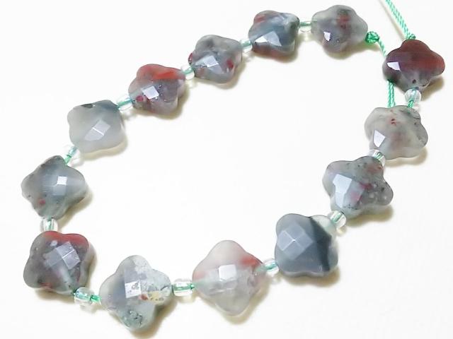 お得意さま感謝Day★天然石★ブラッドストーン クローバーカット 半連 < 女性アクセサリー/時計 お得意さま感謝Day★天然石★ブラッドストーン クローバーカット 半連 < 女性アクセサリー/時計の