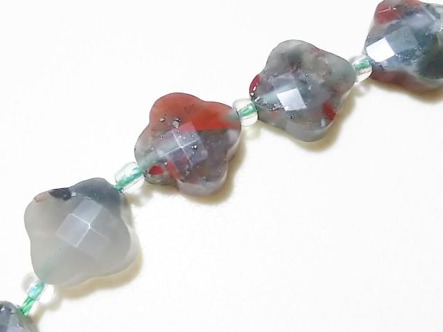 お得意さま感謝Day★天然石★ブラッドストーン クローバーカット 半連 < 女性アクセサリー/時計 お得意さま感謝Day★天然石★ブラッドストーン クローバーカット 半連 < 女性アクセサリー/時計の