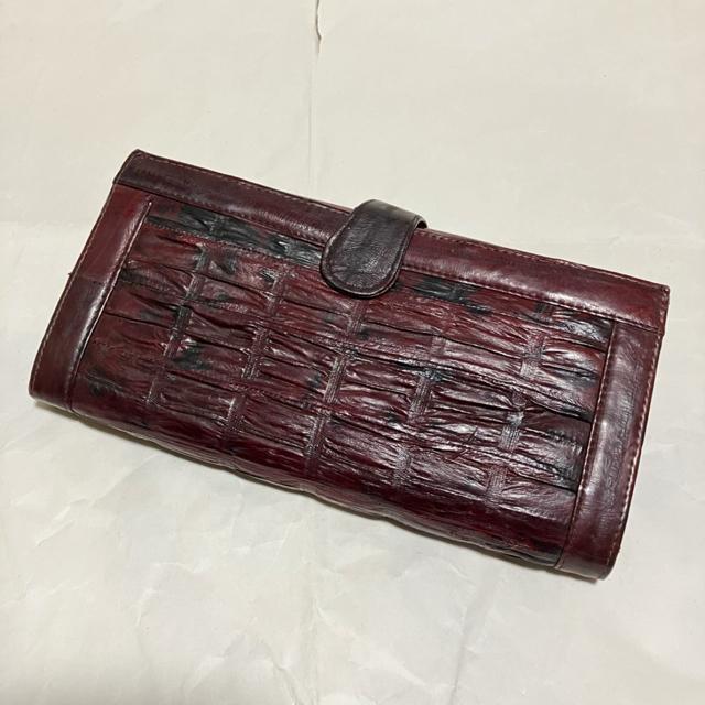 【ヴィンテージ】【韓国製】【イールスキン】 うなぎ皮 / がま口 長財布 < 女性ファッション 【ヴィンテージ】【韓国製】【イールスキン】 うなぎ皮 / がま口 長財布 < 女性ファッションの