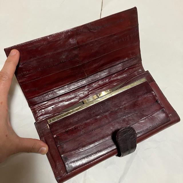 【ヴィンテージ】【韓国製】【イールスキン】 うなぎ皮 / がま口 長財布 < 女性ファッション 【ヴィンテージ】【韓国製】【イールスキン】 うなぎ皮 / がま口 長財布 < 女性ファッションの