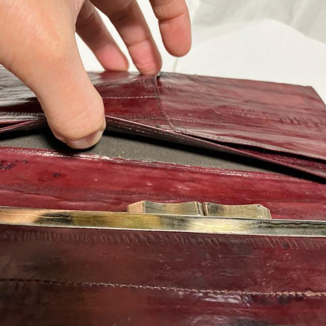 【ヴィンテージ】【韓国製】【イールスキン】 うなぎ皮 / がま口 長財布 < 女性ファッション 【ヴィンテージ】【韓国製】【イールスキン】 うなぎ皮 / がま口 長財布 < 女性ファッションの