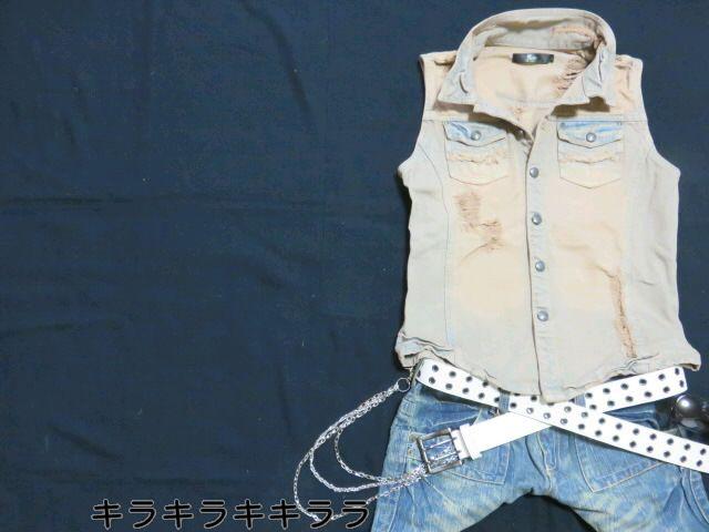 【MIDAS】《New》ヴィンテージ風*ハードダメージ★デニムベスト/ノースリーブGジャン < ブランド  【MIDAS】《New》ヴィンテージ風*ハードダメージ★デニムベスト/ノースリーブGジャン  < ブランドの