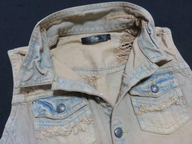 【MIDAS】《New》ヴィンテージ風*ハードダメージ★デニムベスト/ノースリーブGジャン < ブランド  【MIDAS】《New》ヴィンテージ風*ハードダメージ★デニムベスト/ノースリーブGジャン < ブランドの