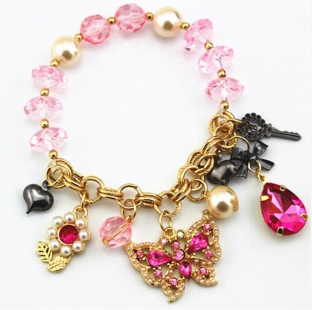 新品 ゴスロリ姫系アンティーク調お花と蝶チャームブレスレット < 女性アクセサリー/時計 新品 ゴスロリ姫系アンティーク調お花と蝶チャームブレスレット < 女性アクセサリー/時計の