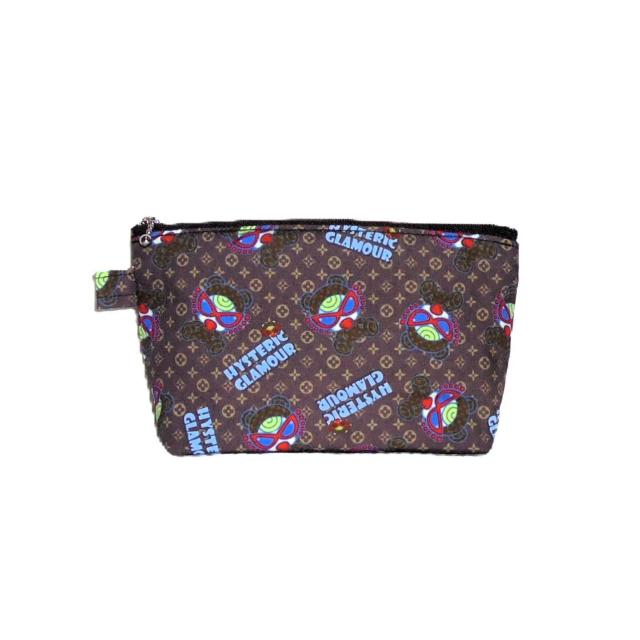 【21p幅】◆ヒスミニ◆HYSTERIC GLAMOUR◆モノグラム×モノグラム茶地◆ファスナーポーチ < 女性ファッション 【21p幅】◆ヒスミニ◆HYSTERIC GLAMOUR◆モノグラム×モノグラム茶地◆ファスナーポーチ < 女性ファッションの